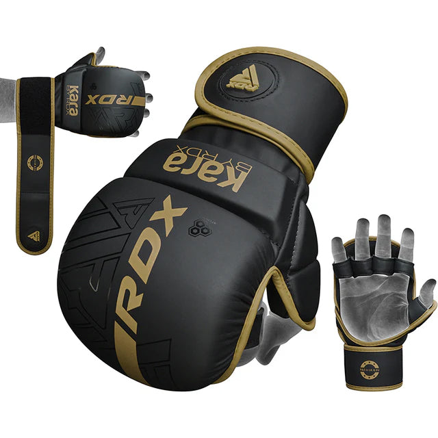 RDX F6 KARA Golden MMA Sparring Gloves 7oz