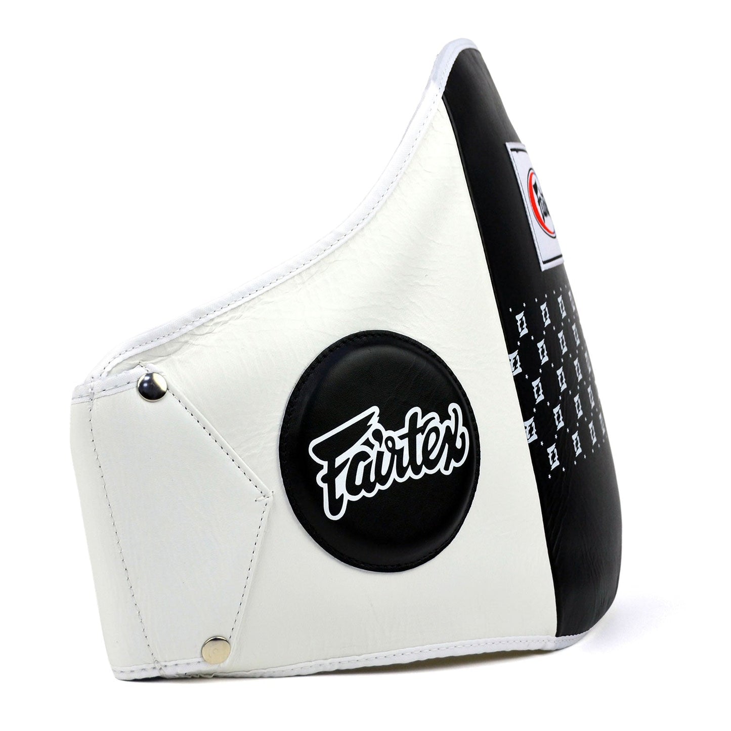 Fairtex BPV1 Standard Leather Belly Pad - White-Black