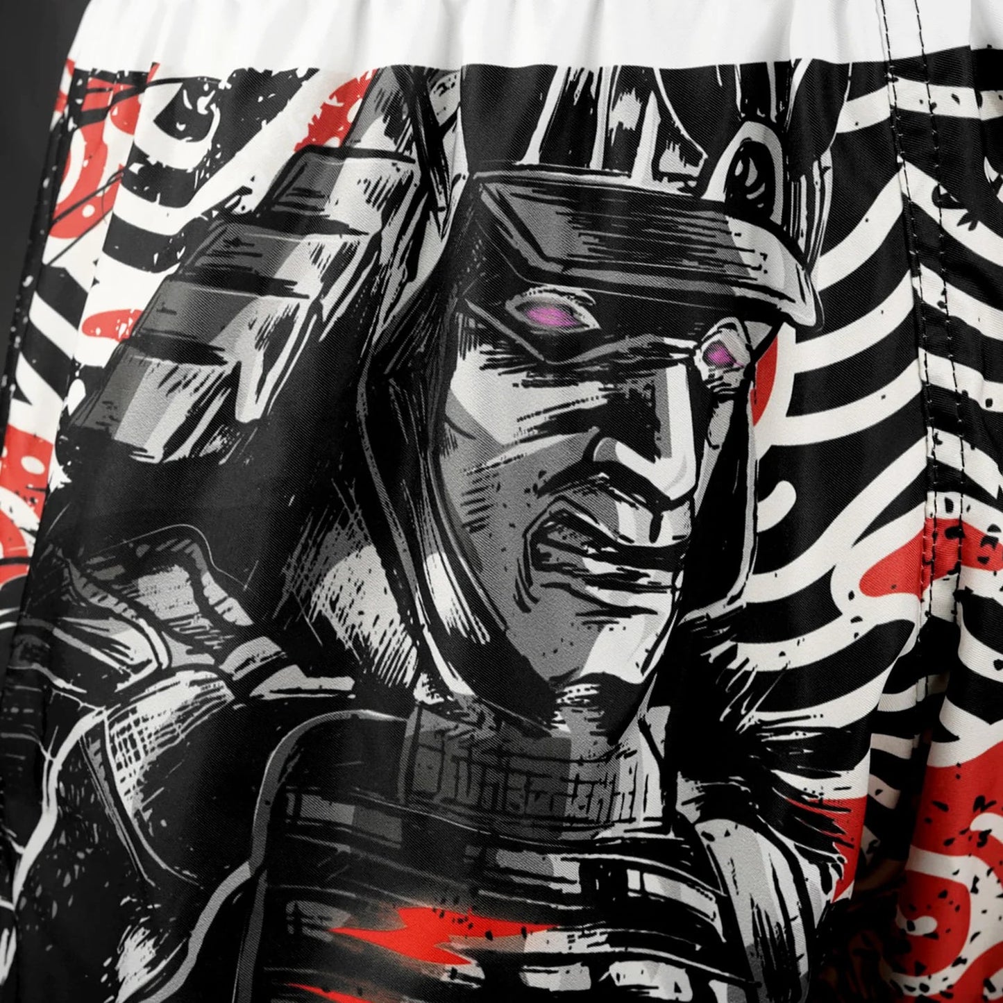 RMS102 TUFF High-Cut Retro Muaythai Shorts Waves of Bushido Elegance