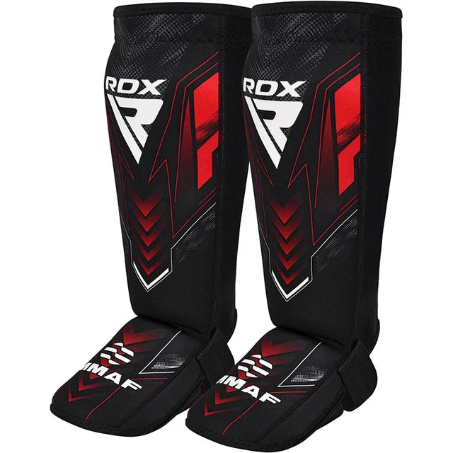 RDX IMMAF Approved Neoprene Red Shin Instep Guards