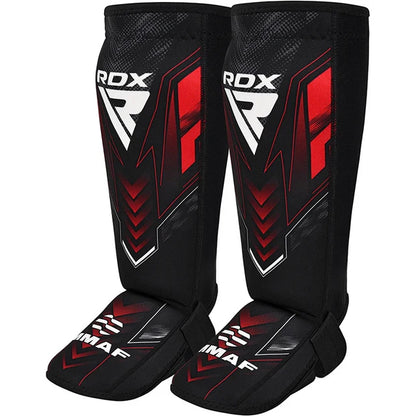 RDX IMMAF Approved Neoprene Red Shin Instep Guards