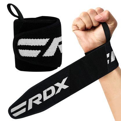 RDX W2 Powerlifting Black/White Wrist Wraps