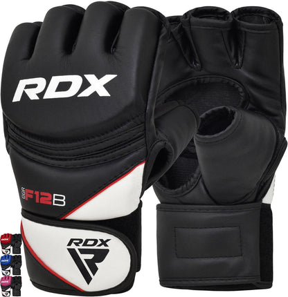 RDX F12 MMA Grappling Open Palm Black Training Gloves