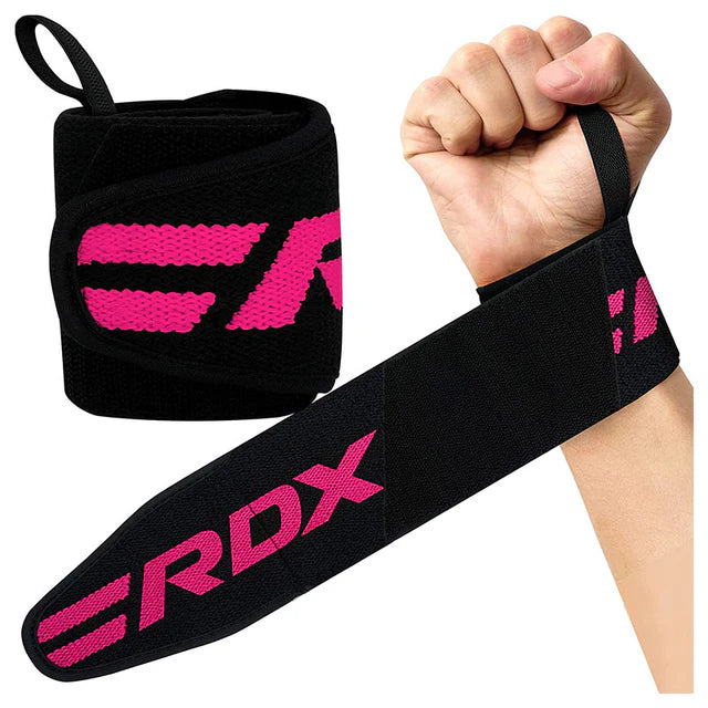 RDX W2 Powerlifting Pink/Black Wrist Wraps