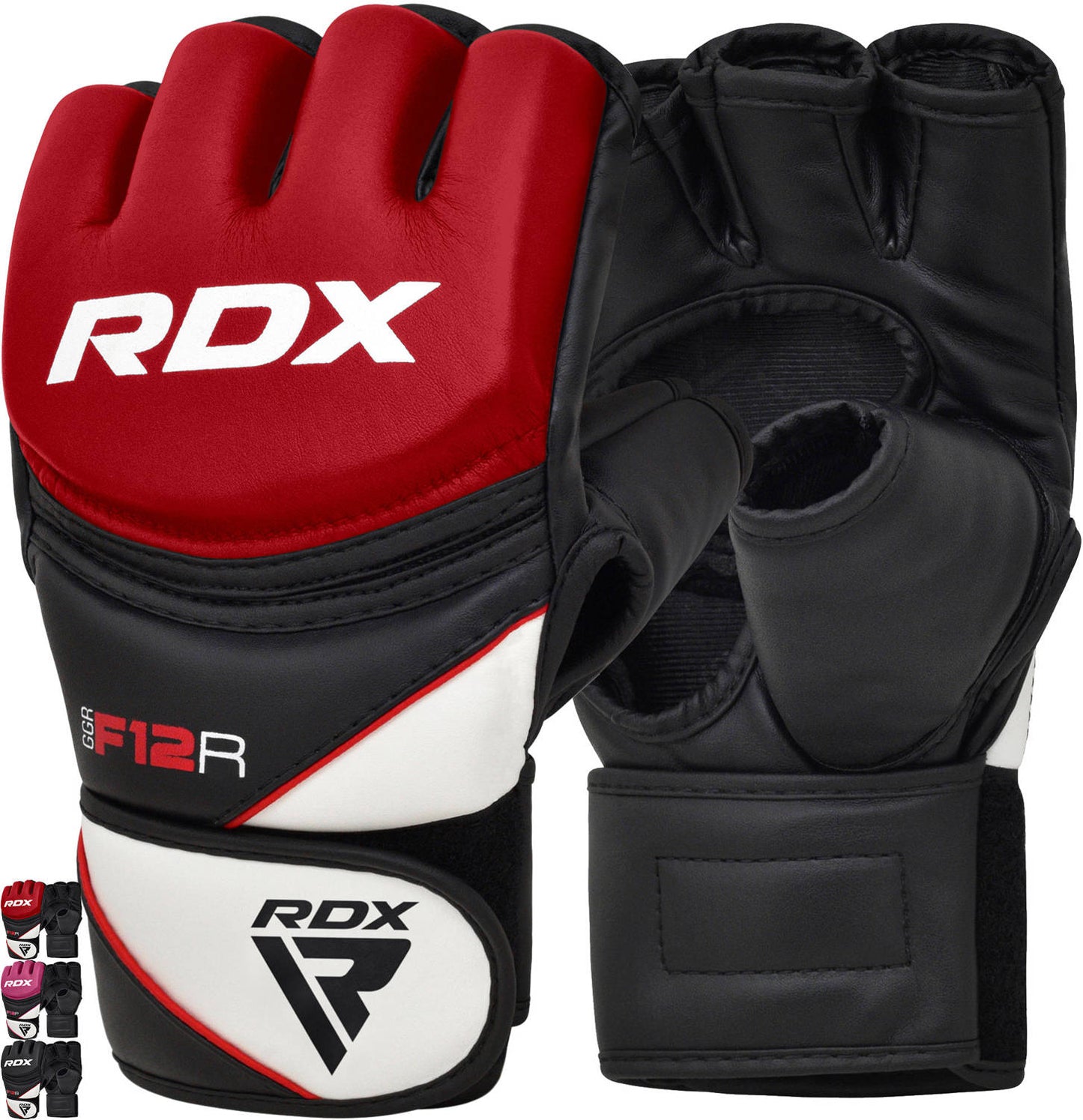 RDX F12 MMA Grappling Open Palm Red Training Gloves