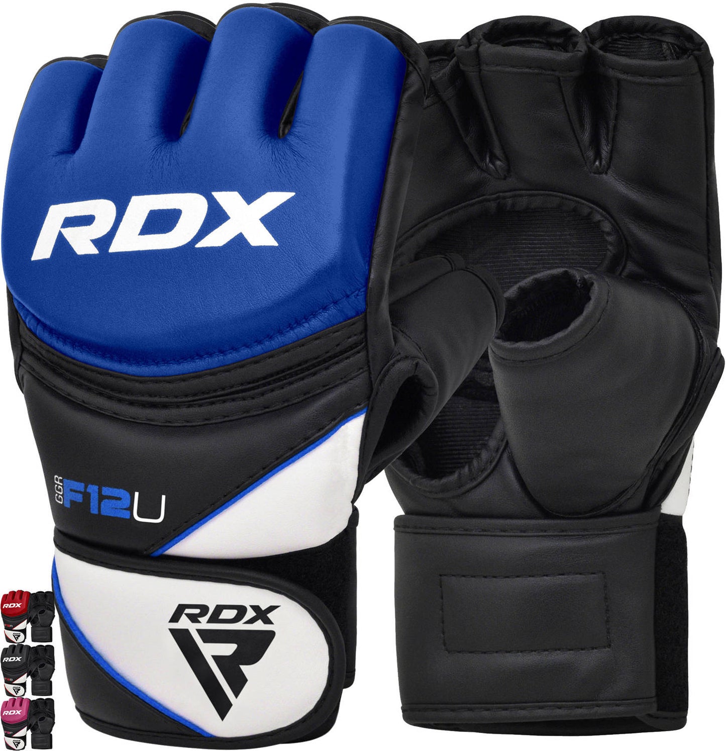 RDX F12 MMA Grappling Open Palm Blue Training Gloves