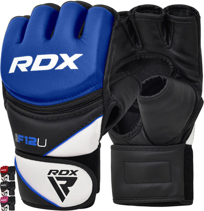 RDX F12 MMA Grappling Open Palm Blue Training Gloves