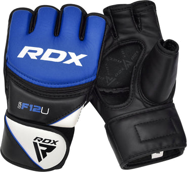 RDX F12 MMA Grappling Open Palm Blue Training Gloves