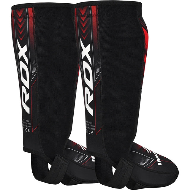 RDX IMMAF Approved Neoprene Red Shin Instep Guards
