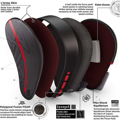 RDX F6 KARA Red Focus Mitts Punch Pads