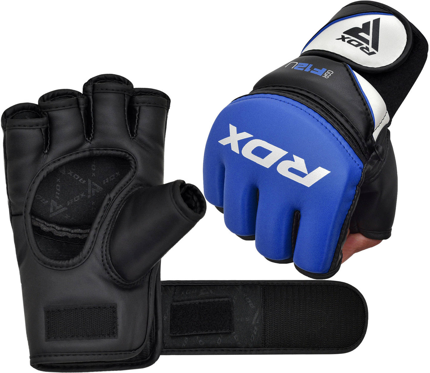 RDX F12 MMA Grappling Open Palm Blue Training Gloves