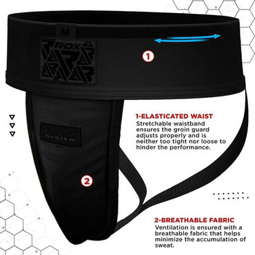RDX H1 Black Groin Guard Protective Cup for Martial Arts & Combat Sports