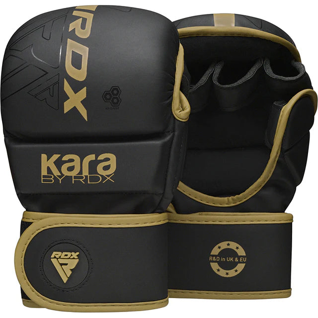 RDX F6 KARA Golden MMA Sparring Gloves 7oz