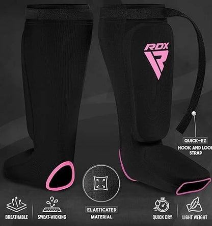 RDX SIB Shin & Instep Guard | OEKO-TEX® 100 Certified | Black/Pink