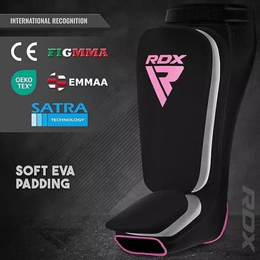 RDX SIB Shin & Instep Guard | OEKO-TEX® 100 Certified | Black/Pink