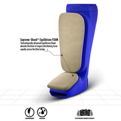RDX SIB Shin & Instep Guard | OEKO-TEX® 100 Certified | Blue/White