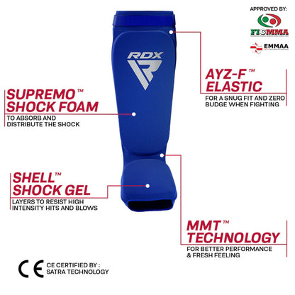 RDX SIB Shin & Instep Guard | OEKO-TEX® 100 Certified | Blue/White