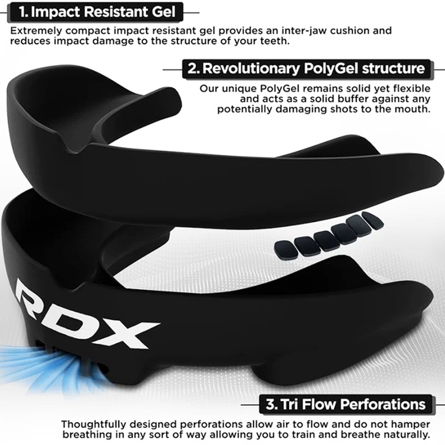 RDX 3w Mouth Guard Adult Black