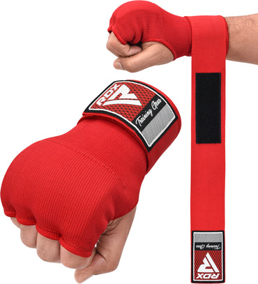 RDX IS Gel Padded Red Inner Gloves Hook & Loop strap for Knuckle Protection Wraps OEKO-TEX® Standard 100 certified