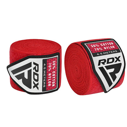 RDX 4.5M Professional Boxing Hand Wraps Red