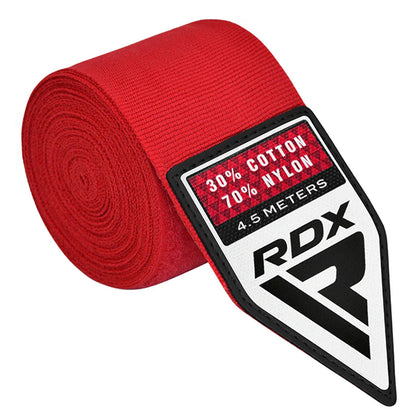 RDX 4.5M Professional Boxing Hand Wraps Red