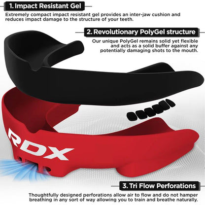 RDX 3w Mouth Guard Adult Red Black
