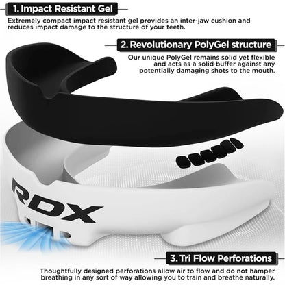 RDX 3w Mouth Guard Adult White Black
