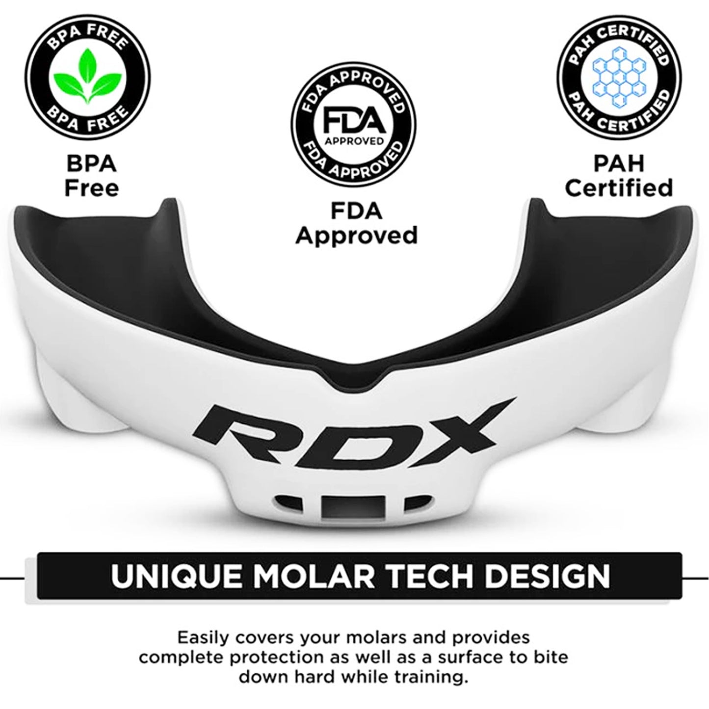 RDX 3w Mouth Guard Adult White Black