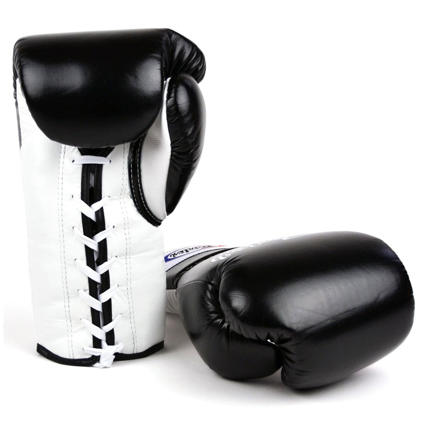 Fairtex BGL3 Lace-up Sparring Gloves - Black-White