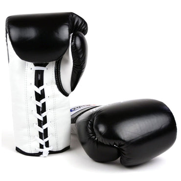 Fairtex BGL3 Lace-up Sparring Gloves - Black-White