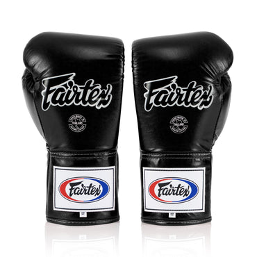 Fairtex BGL6 Lace-up Competition Boxing Gloves - Black