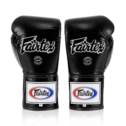 Fairtex BGL6 Lace-up Competition Boxing Gloves - Black
