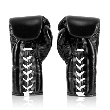 Fairtex BGL6 Lace-up Competition Boxing Gloves - Black