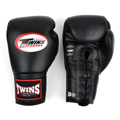 BGLL1 Twins Lace-up Boxing Gloves Black