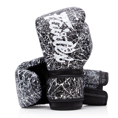 Fairtex BGV14PT Painter Microfibre Boxing Gloves - Black-White