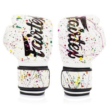 Fairtex BGV14PT Painter Microfibre Boxing Gloves - White