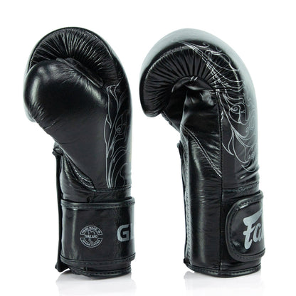 Fairtex X Glory BGVG3 Velcro Boxing Gloves - Black-Gold