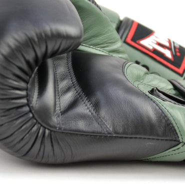 BGVL11 Twins Long-Cuff Boxing Gloves Black-Olive