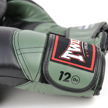 BGVL11 Twins Long-Cuff Boxing Gloves Black-Olive