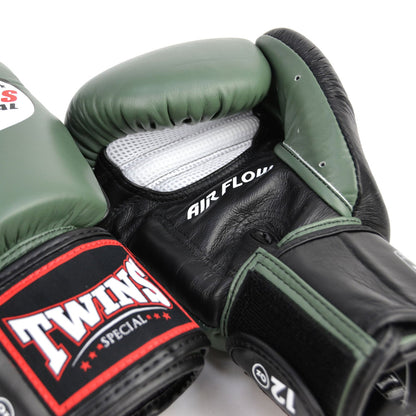 BGVLA2-2T Twins Air Flow Boxing Gloves Olive-Black-White