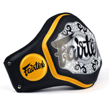 Fairtex BPV3 Microfiber Belly Pad - Black-Black-Gold