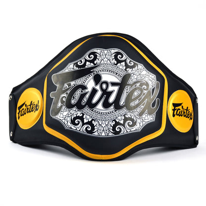 Fairtex BPV3 Microfiber Belly Pad - Black-Black-Gold