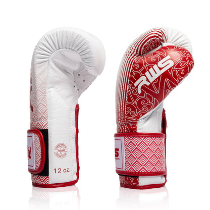 Fairtex X RWS BGVR1 Velcro Boxing Gloves - White-Red