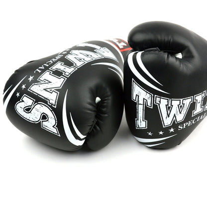 Twins Special FBGVDM3-TW6 Synthetic-Leather Boxing Gloves - Black