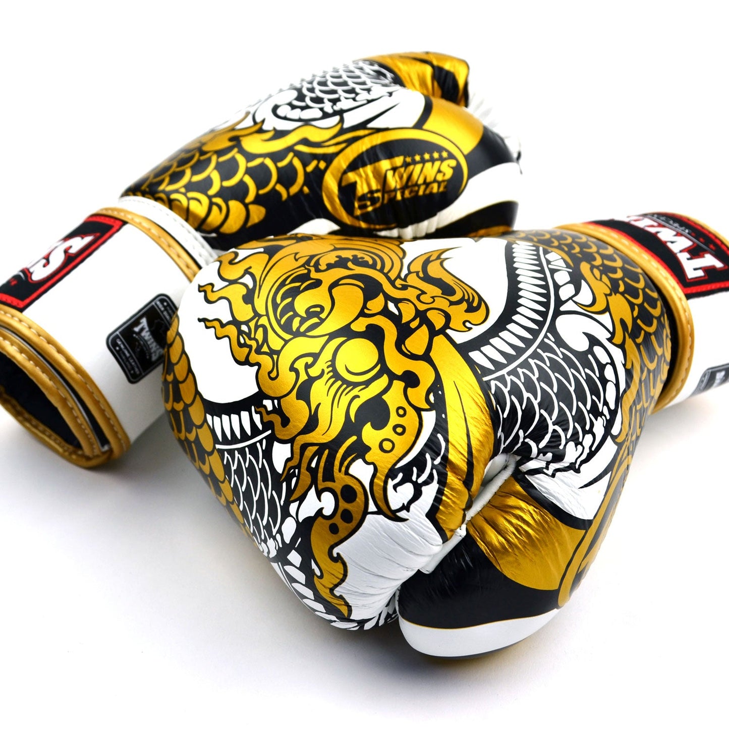 FBGVL4-52 Twins Nagas Boxing Gloves White-Gold