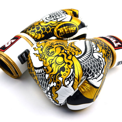 FBGVL4-52 Twins Nagas Boxing Gloves White-Gold