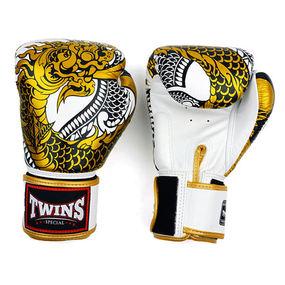 FBGVL4-52 Twins Nagas Boxing Gloves White-Gold