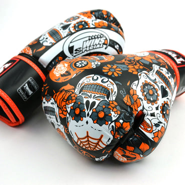 FBGVL4-53 Twins Calaveras Boxing Gloves Orange