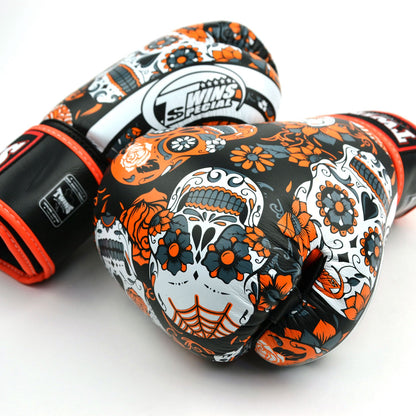 Twins Special FBGVL4-53 Boxing Gloves - Calaveras - Orange