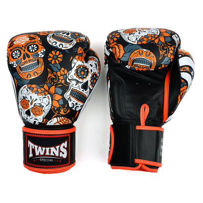 Twins Special FBGVL4-53 Boxing Gloves - Calaveras - Orange